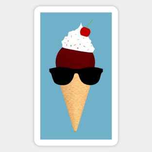 Cool Ice Cream Cone with Sunglasses Magnet